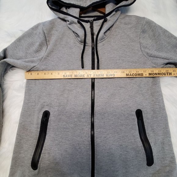Champion Jacket Womens Medium Gray Black Trim Victory Fleece Athletic Casual - Picture 4 of 10